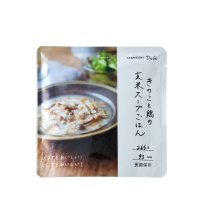 きのこと鶏の玄米スープごはん